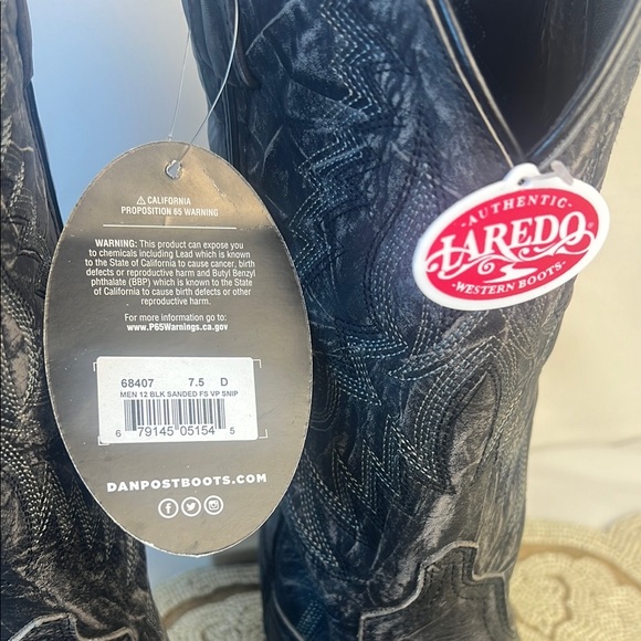 Laredo Black Sanded Western Boots - Picture 5 of 15